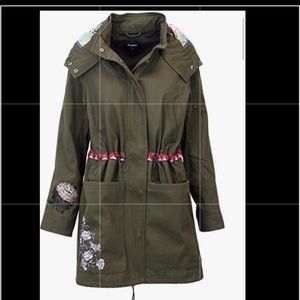 Desigual “CHAQ_MANILA” Khaki Green w/🌺🌸Jacket 🤩